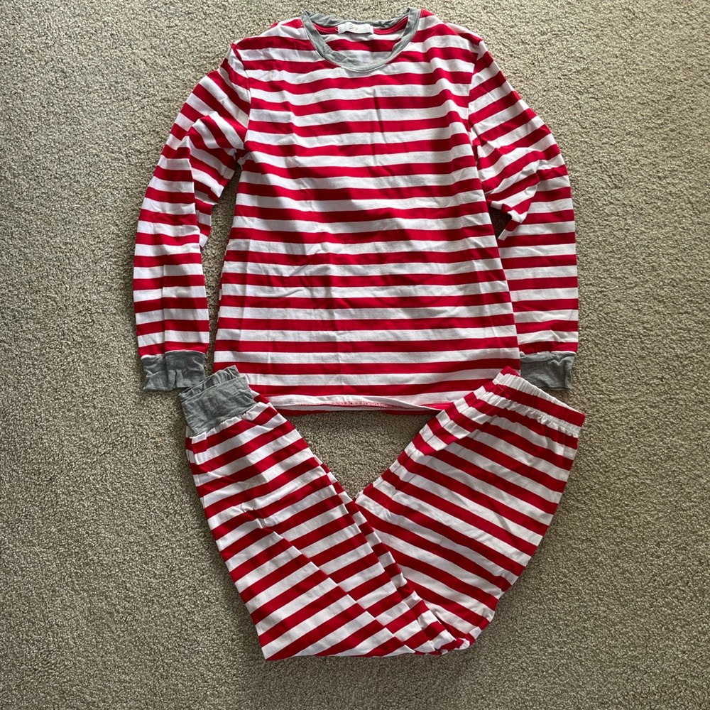 Zexxy Red White Candy Cane Stripe Christmas Pajama Set S Holiday Sleepwear